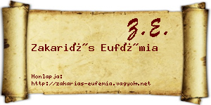 Zakariás Eufémia névjegykártya